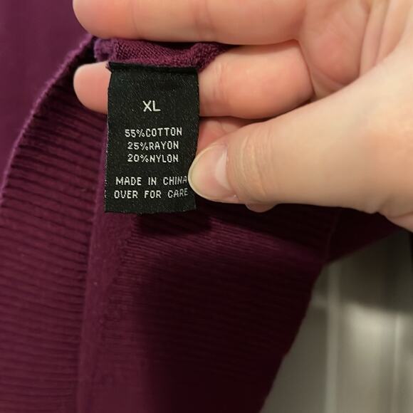 ⚡️ 3 for $20 ⚡️ AB Studio 3/4 Sleeve Purple Sweater - Picture 8 of 9